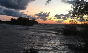 Port Bay Barrier Bar during record high water levels in Lake Ontario, 2017. Wolcott, New York. Great Lakes Water in Action. Chelsea Spiegel