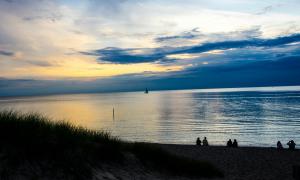 Twilight at Oval Beach, along the Lake Michigan shore. Saugatuck, Michigan. Recreation. Phanikumar Mantha